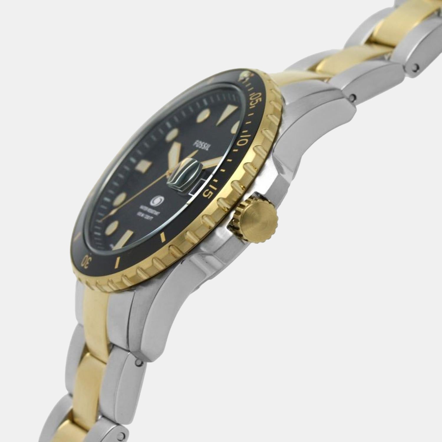 Fossil Blue Dive Men Quartz Black Dial Analog Stainless Steel Watch FS5951