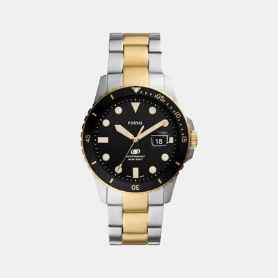 Fossil Blue Dive Men Quartz Black Dial Analog Stainless Steel Watch FS5951