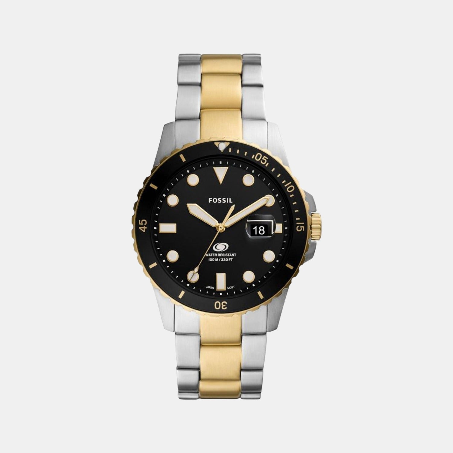 Fossil Blue Dive Men Quartz Black Dial Analog Stainless Steel Watch FS5951