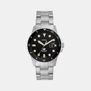 Fossil Blue Dive Men Quartz Silver Dial Analog Stainless Steel Watch FS5952