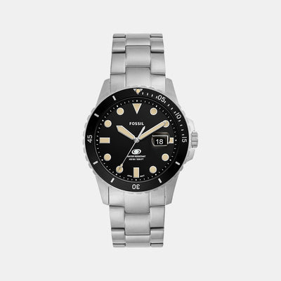 Fossil Blue Dive Men Quartz Silver Dial Analog Stainless Steel Watch FS5952