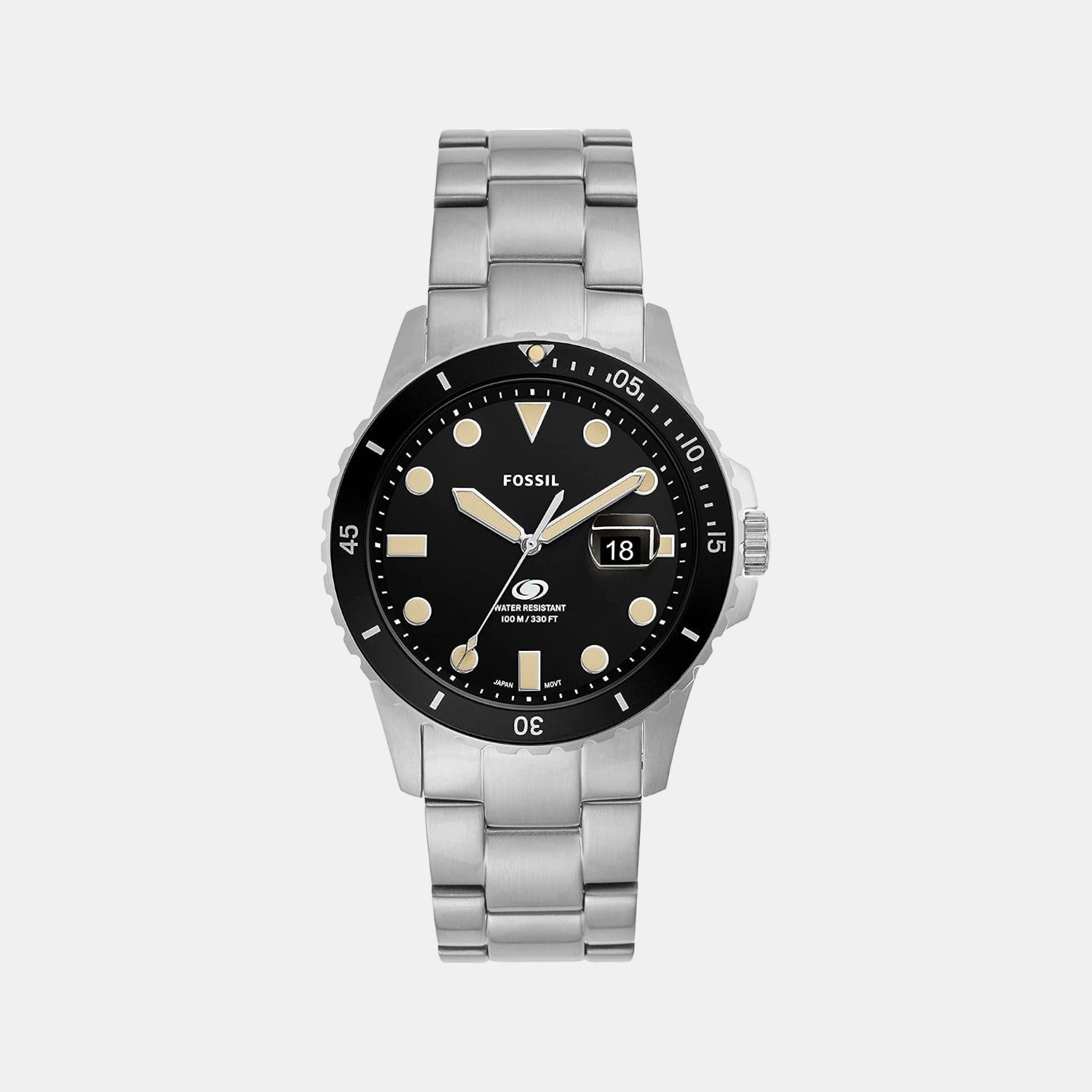 Fossil Blue Dive Men Quartz Silver Dial Analog Stainless Steel Watch FS5952