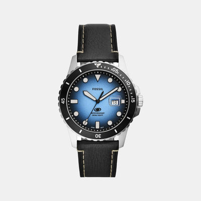 Fossil Blue Dive Men Quartz Blue Dial Analog Leather Watch FS5960