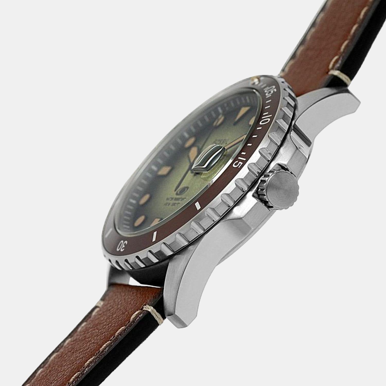 Fossil Blue Dive Men Quartz Green Dial Analog Leather Watch FS5961