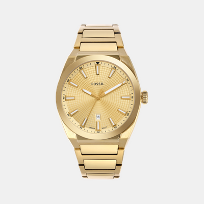 Everett Men Quartz Gold Dial Analog Stainless Steel Watch FS5965