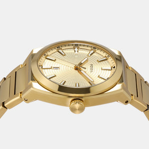 Everett Men Quartz Gold Dial Analog Stainless Steel Watch FS5965