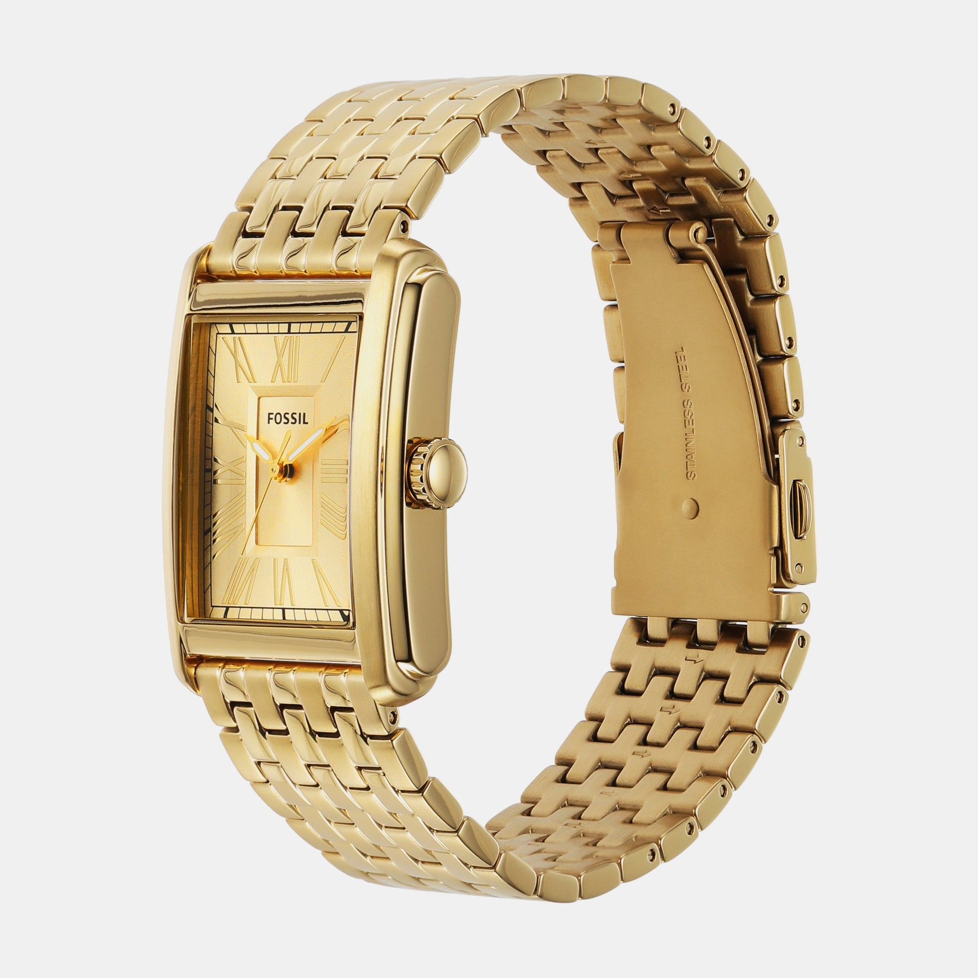 Carraway Men Quartz Gold Dial Analog Stainless Steel Watch FS6009