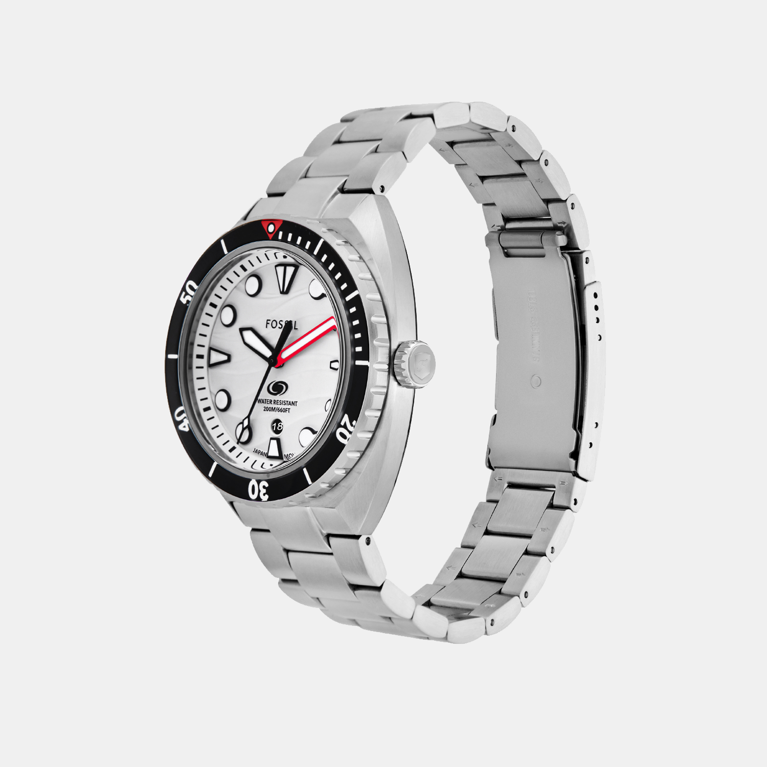Breaker Men Quartz White Dial Analog Stainless Steel Watch FS6063