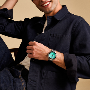 Breaker Men Green Dial Analog Stainless Steel Watch FS6066