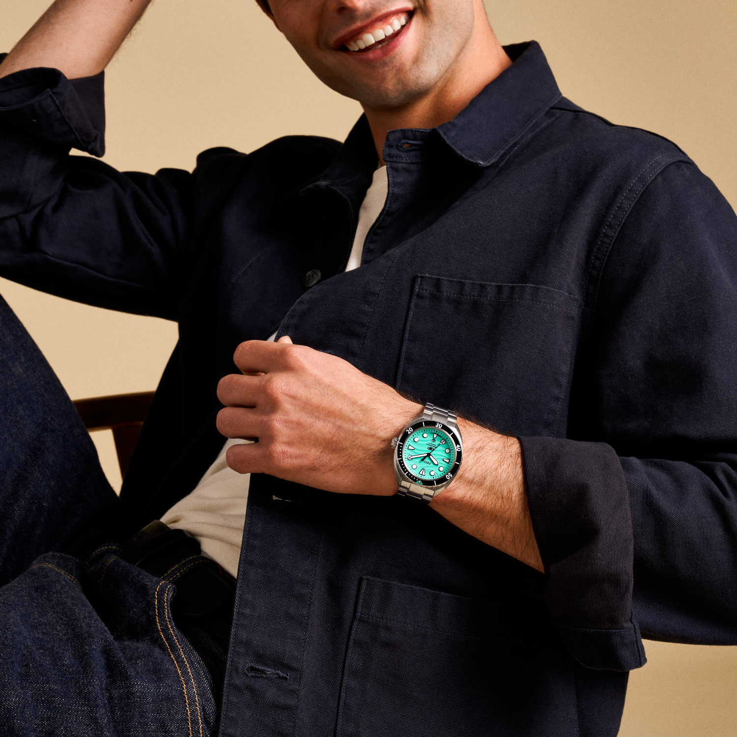 Breaker Men Green Dial Analog Stainless Steel Watch FS6066