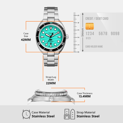 Breaker Men Green Dial Analog Stainless Steel Watch FS6066