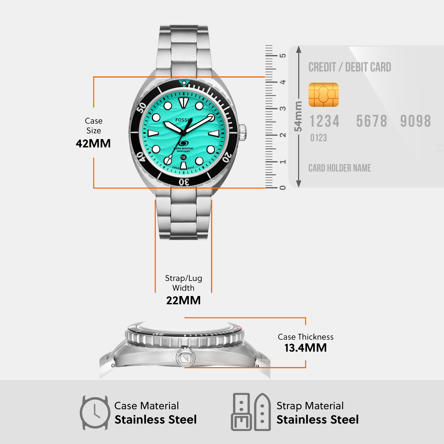 Breaker Men Green Dial Analog Stainless Steel Watch FS6066