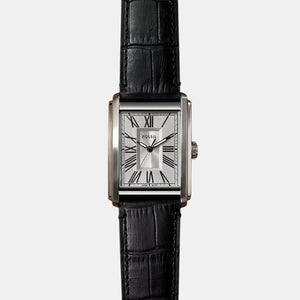 Carraway Men Quartz Silver Dial Analog Leather Watch FS6078