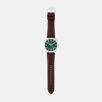 Everett Men Quartz Green Dial Analog Leather Watch FS6080SET