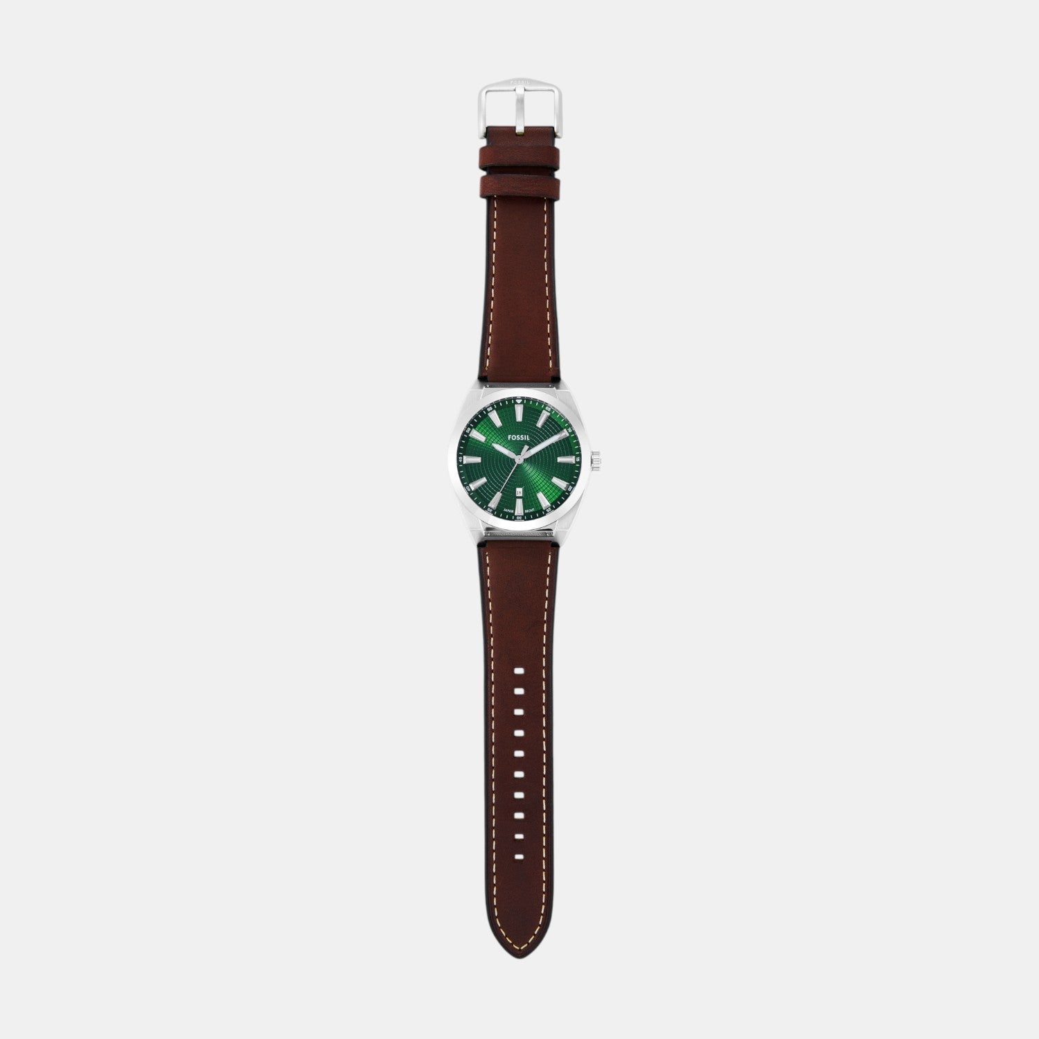 Everett Men Quartz Green Dial Analog Leather Watch FS6080SET