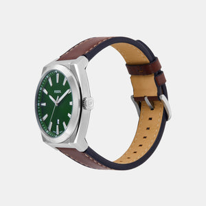 Everett Men Quartz Green Dial Analog Leather Watch FS6080SET