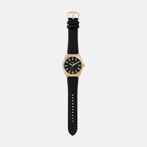 Everett Men Quartz Black Dial Analog Leather Watch FS6089