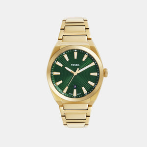 Everett Men Quartz Green Dial Analog Stainless Steel Watch FS6090