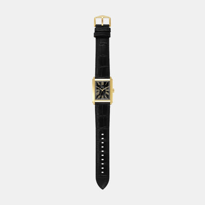 Carraway Men Quartz Black Dial Analog Leather Watch FS6091