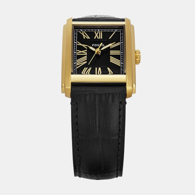Carraway Men Quartz Black Dial Analog Leather Watch FS6091
