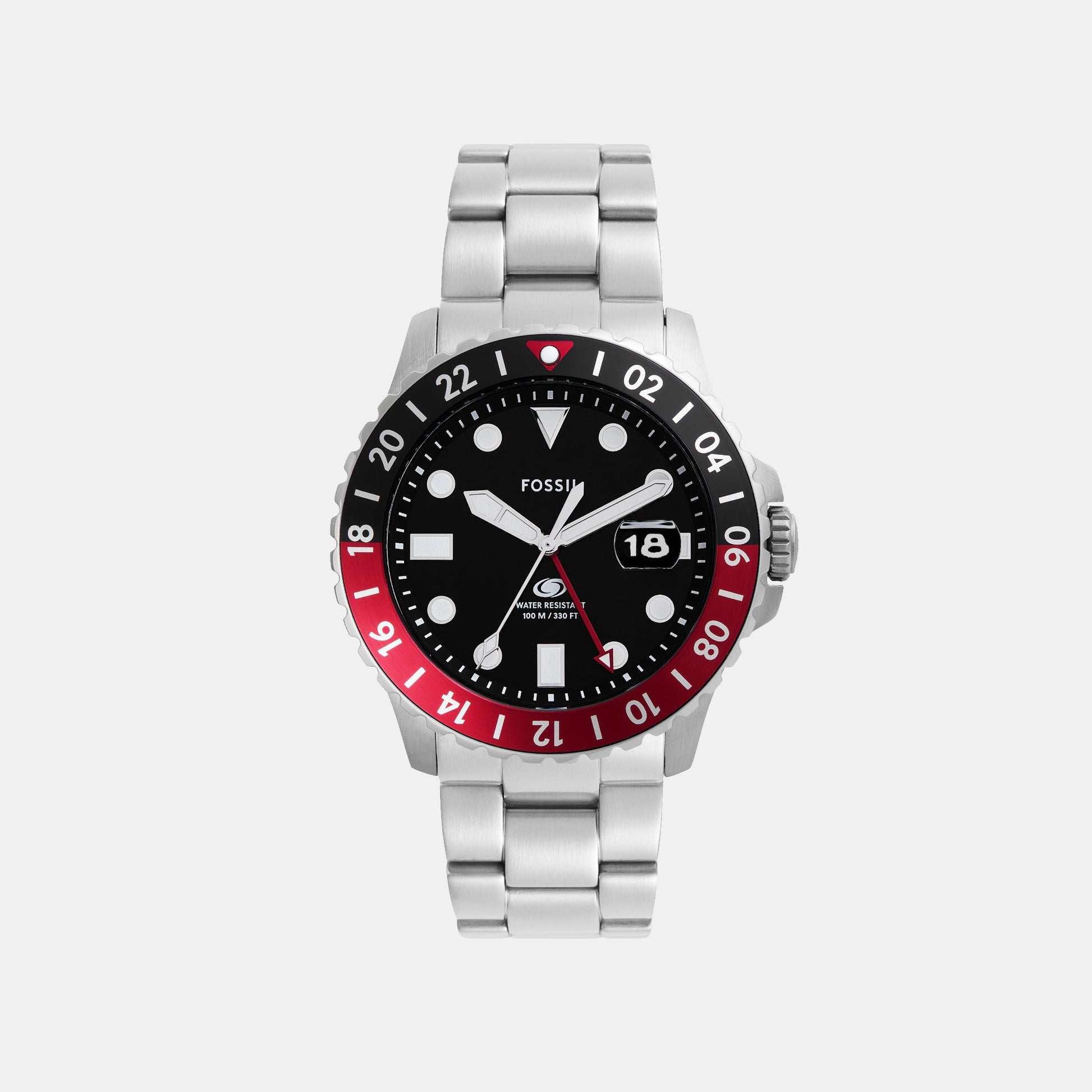 Fossil Blue GMT Men Black Dial Analog Stainless Steel Watch FS6092