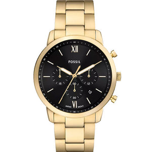 Fossil Neutra Black Dial & Gold Chain 44 MM Watch for Men