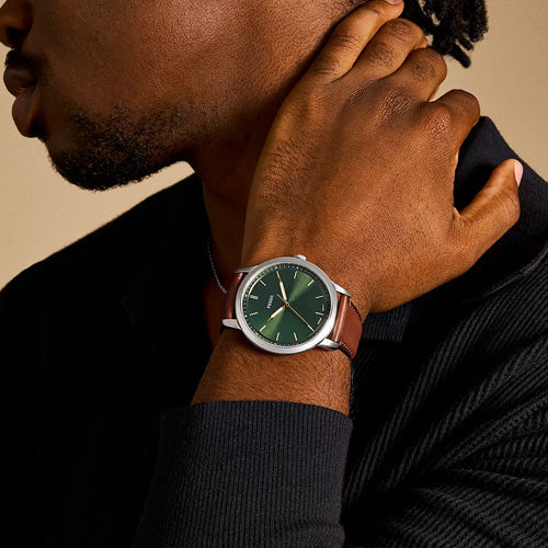 Fossil Minimalist Green Dial Men 44mm FS6094