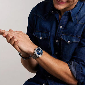 Fossil Machine Blue Dial Men 44mm FS6096