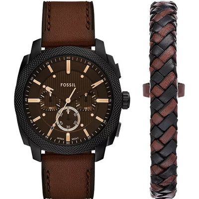 Fossil Machine Black Dial Men 44mm FS6102SET