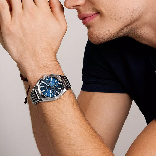 Fossil Everett Blue Dial Men 44mm FS6104