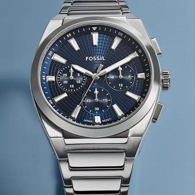 Fossil Everett Blue Dial Men 44mm FS6104