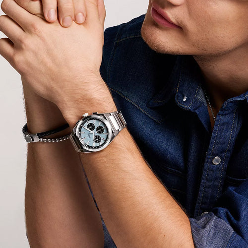 Fossil Everett Ice Blue Dial Men 44mm FS6105