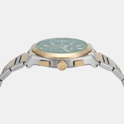 Everett Men Quartz Green Dial Chronograph Stainless Steel Watch FS6106
