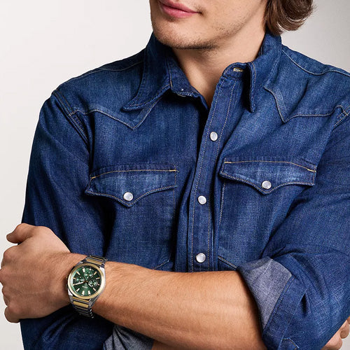 Fossil Everett Green Dial Men 44mm FS6106
