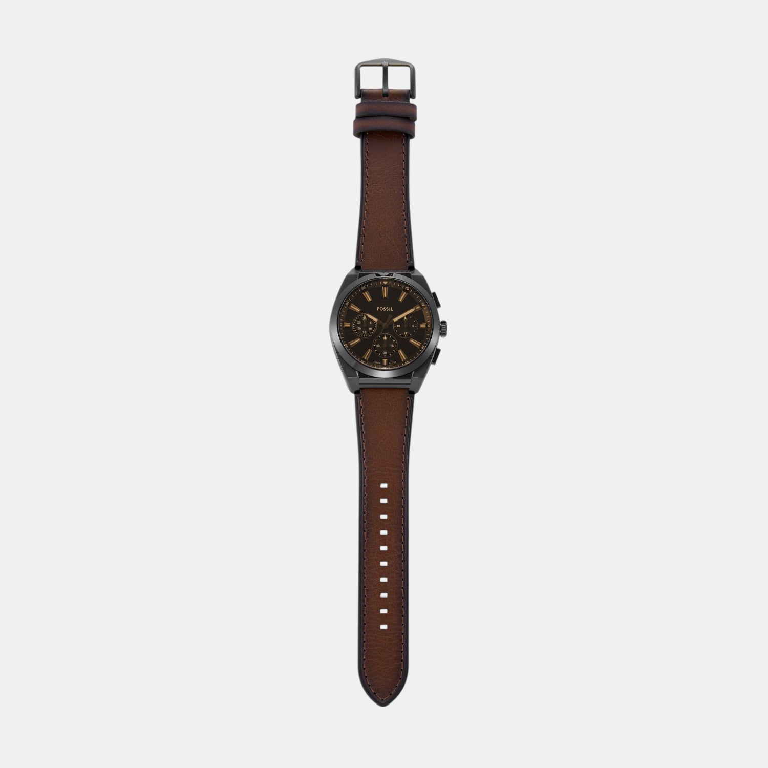 Everett Men Quartz Black Dial Chronograph Leather Watch FS6108