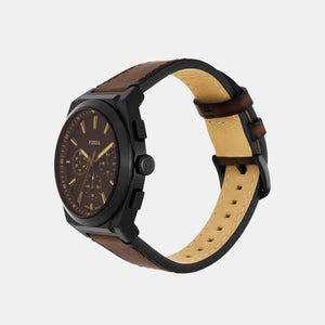 Everett Men Quartz Black Dial Chronograph Leather Watch FS6108