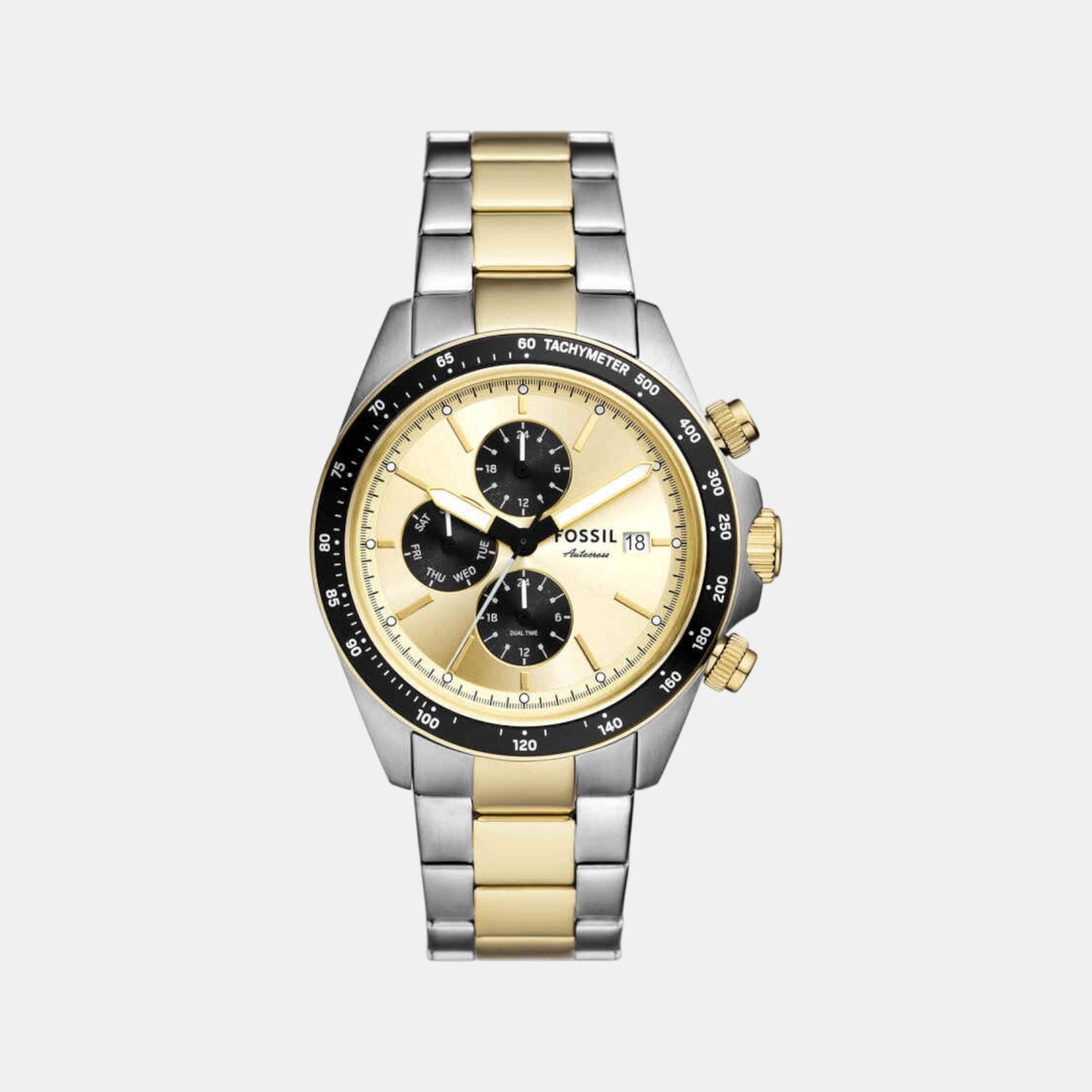 Autocross Men Quartz Gold Dial Chronograph Stainless Steel Watch FS6126