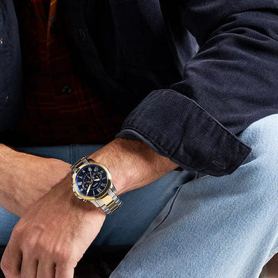 Fossil Grant Chronograph Blue Dial Men 44mm FS6132