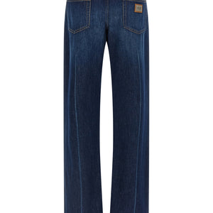 Dolce & Gabbana Stretched Pleated Trompe Loeil Jeans