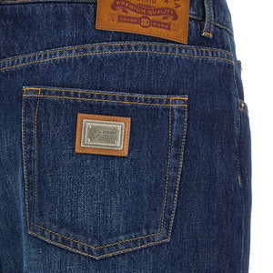 Dolce & Gabbana Stretched Pleated Trompe Loeil Jeans