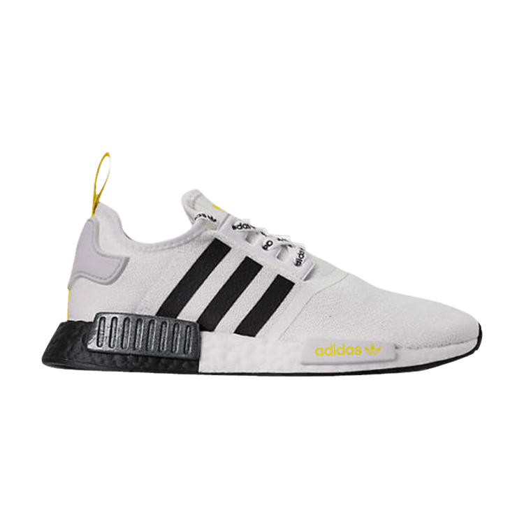 adidas NMD R1 STLT Primeknit White Black Bright Yellow