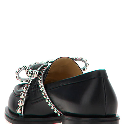 Mach & Mach Crystal Studs Loafers