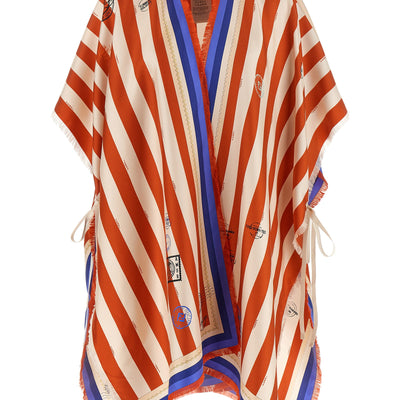 Fendi Pequin Print Poncho