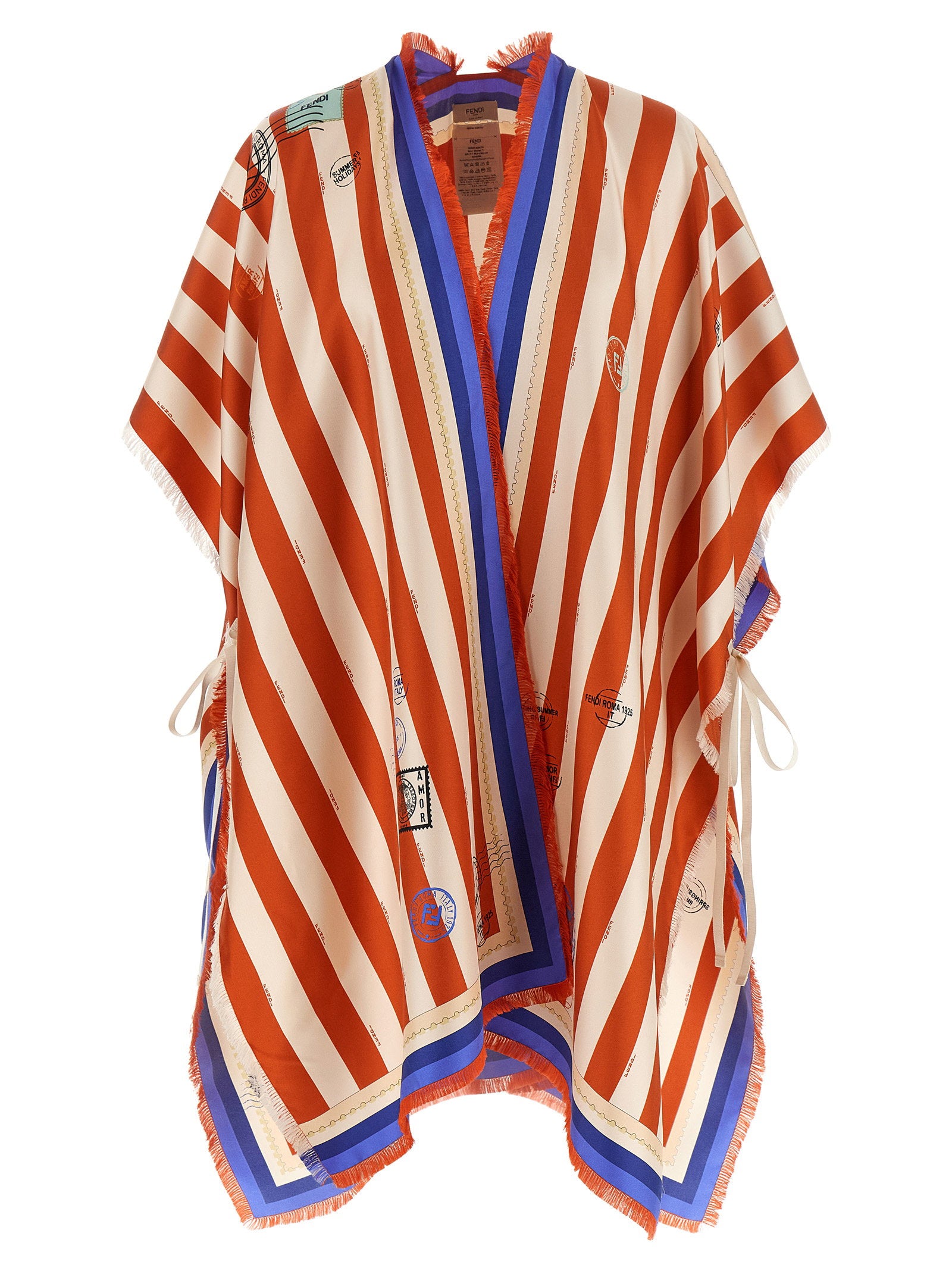 Fendi Pequin Print Poncho