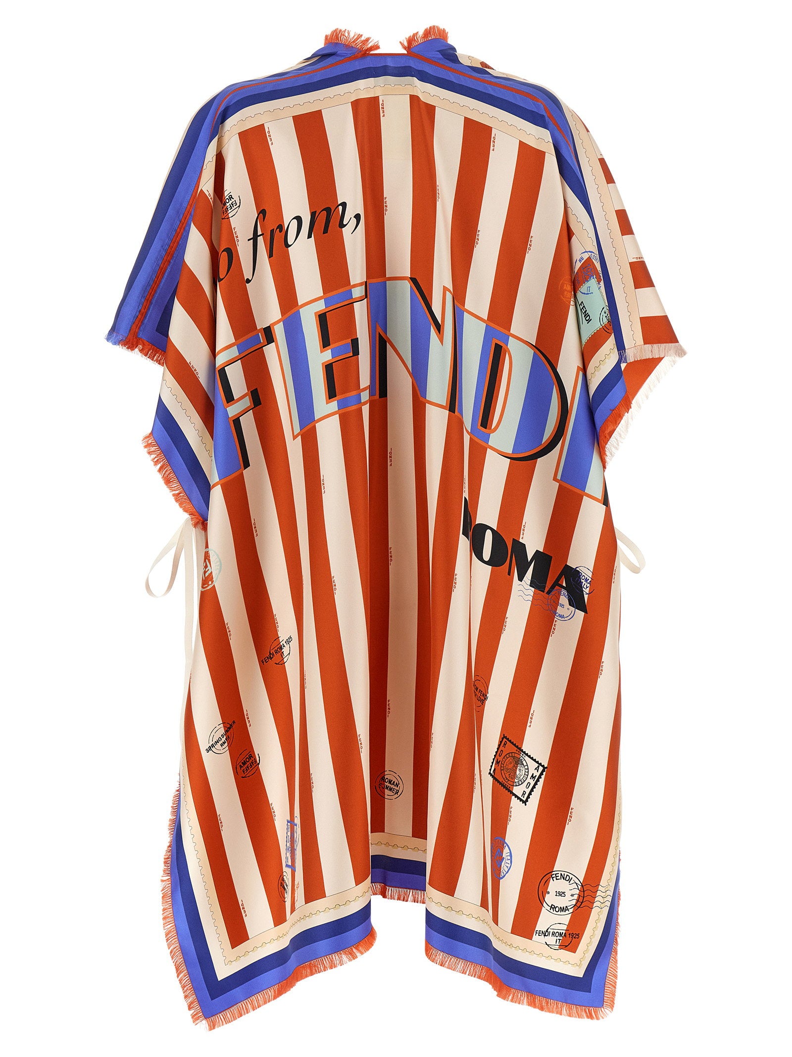Fendi Pequin Print Poncho
