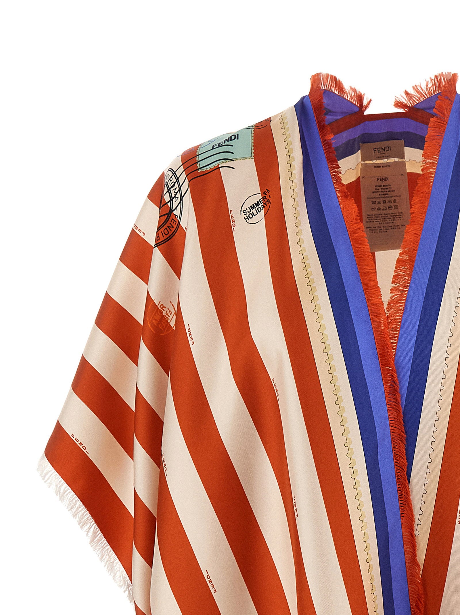 Fendi Pequin Print Poncho