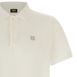 Fendi Ff Metallic Logo Polo Shirt