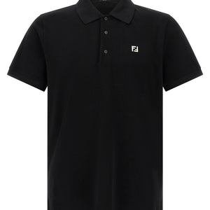 Fendi Ff Metallic Logo Polo Shirt