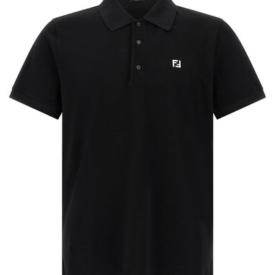 Fendi Ff Metallic Logo Polo Shirt