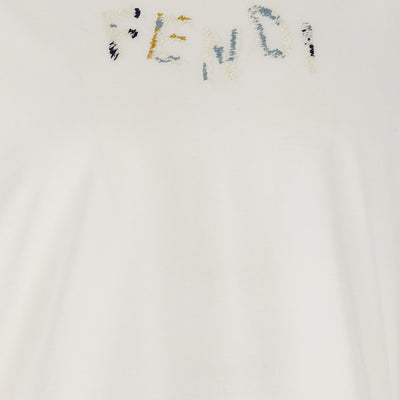 Fendi Logo Embroidery T-shirt